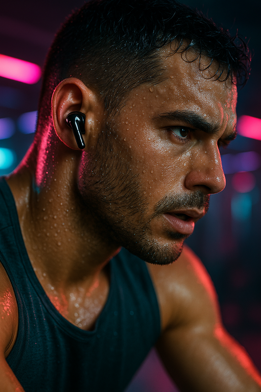 Pure Black Earbuds with Deep Bass, Quad Mic & 48H Playback
