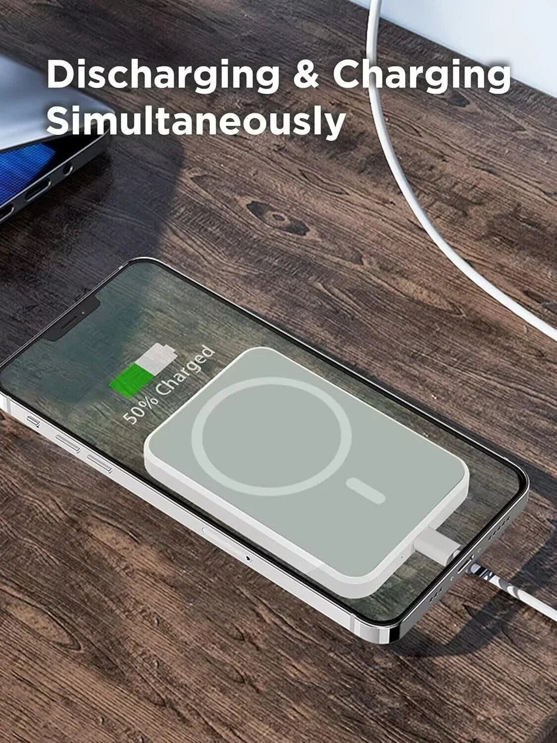 Magnetic Wireless Power Bank | Snap-On Charger for iPhone | Fast Charging | 10000mAh Power Boost