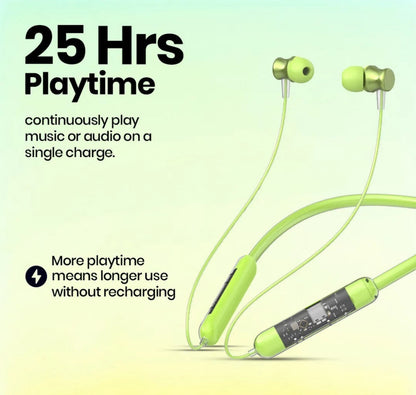 🎧🎵 Transparent Bluetooth Neckband 💚 | 72H Battery Life 🔋 |HD Voice | Deep Bass🔋✨