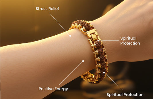 Gold Plated Modern Rudraksha Bracelet