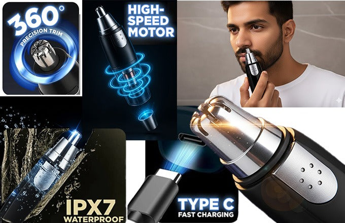 3-in-1 Unisex Electric Grooming Trimmer – Nose, Ear & Eyebrow
