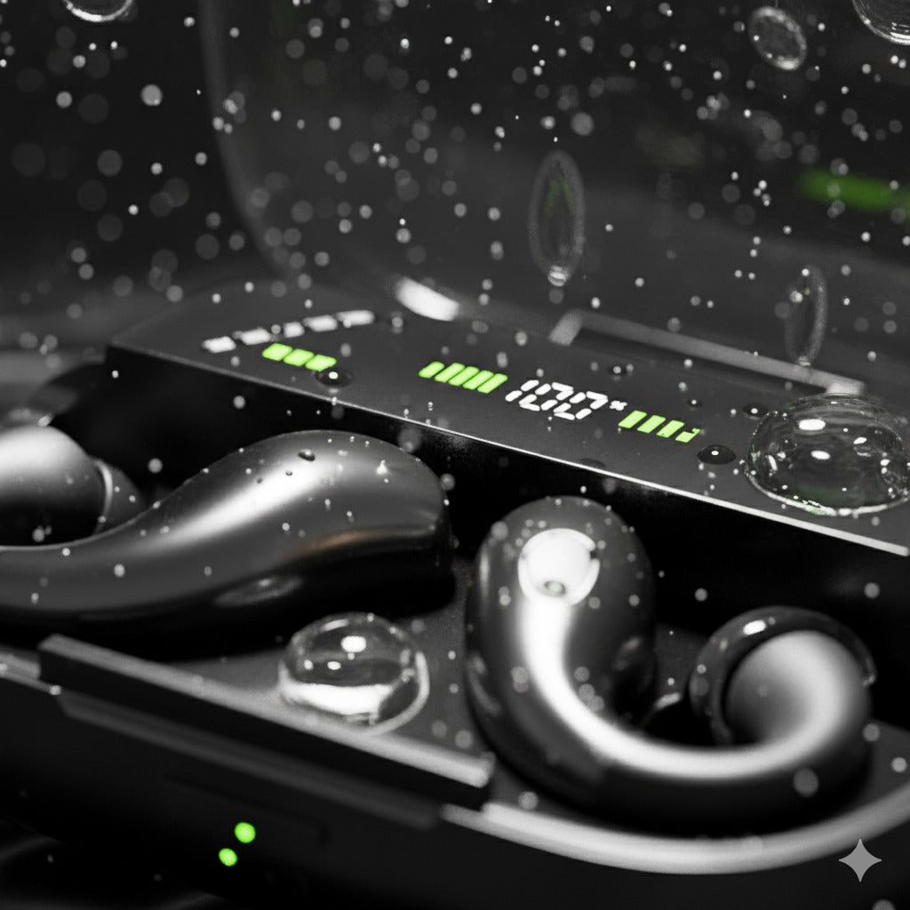 Wireless Bluetooth Smart Display Deep Bass Earbuds