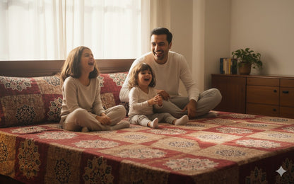 Cotton Double Bedsheet With 2 Pillow Covers