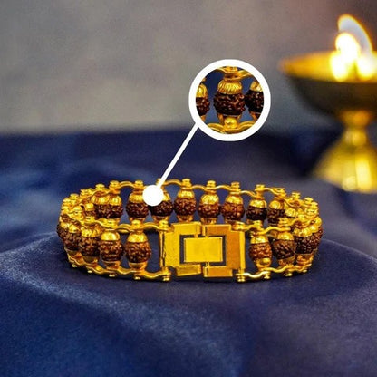 Gold Plated Modern Rudraksha Bracelet